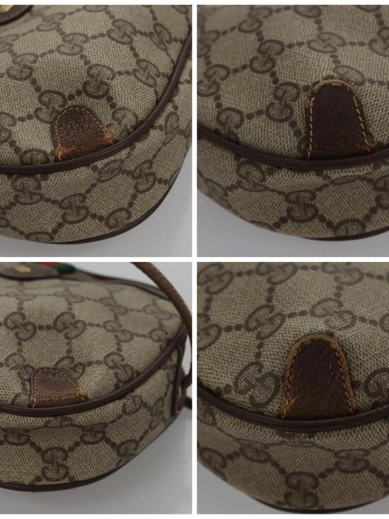 GUCCI GG Supreme Web Sherry Line Shoulder Bag PVC Beige Red Auth 99180 - Picture 15 of 15